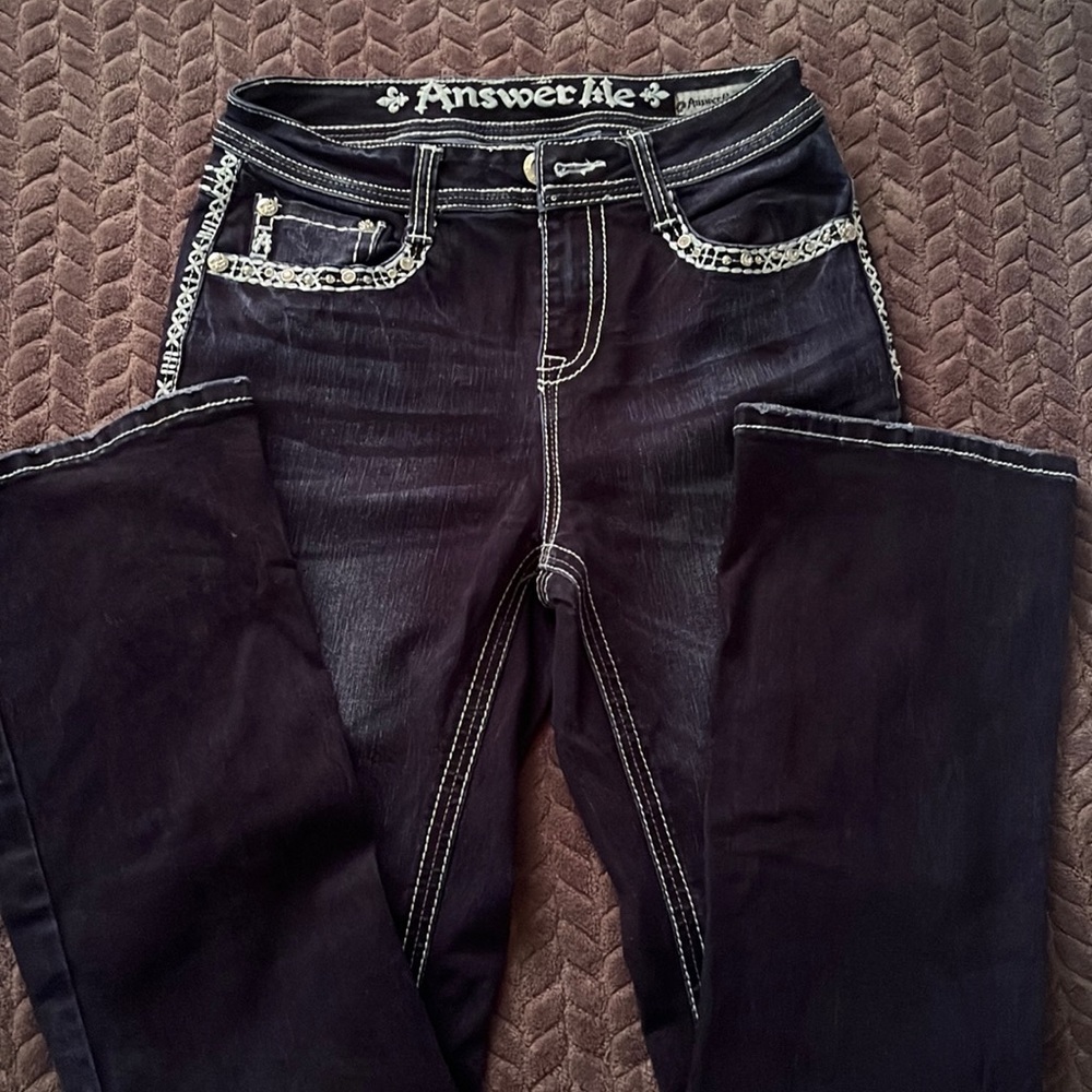 Blue Washed Bedazzled Jeans